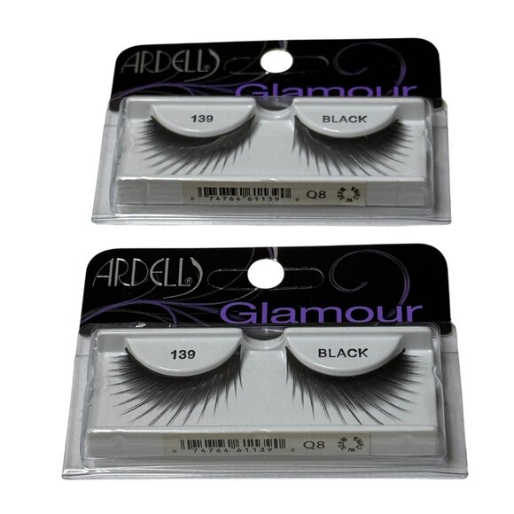 Ardell Glamour 139 False Eyelashes 2 Pack Black Natural Volume Duo Set - Picture 5 of 5